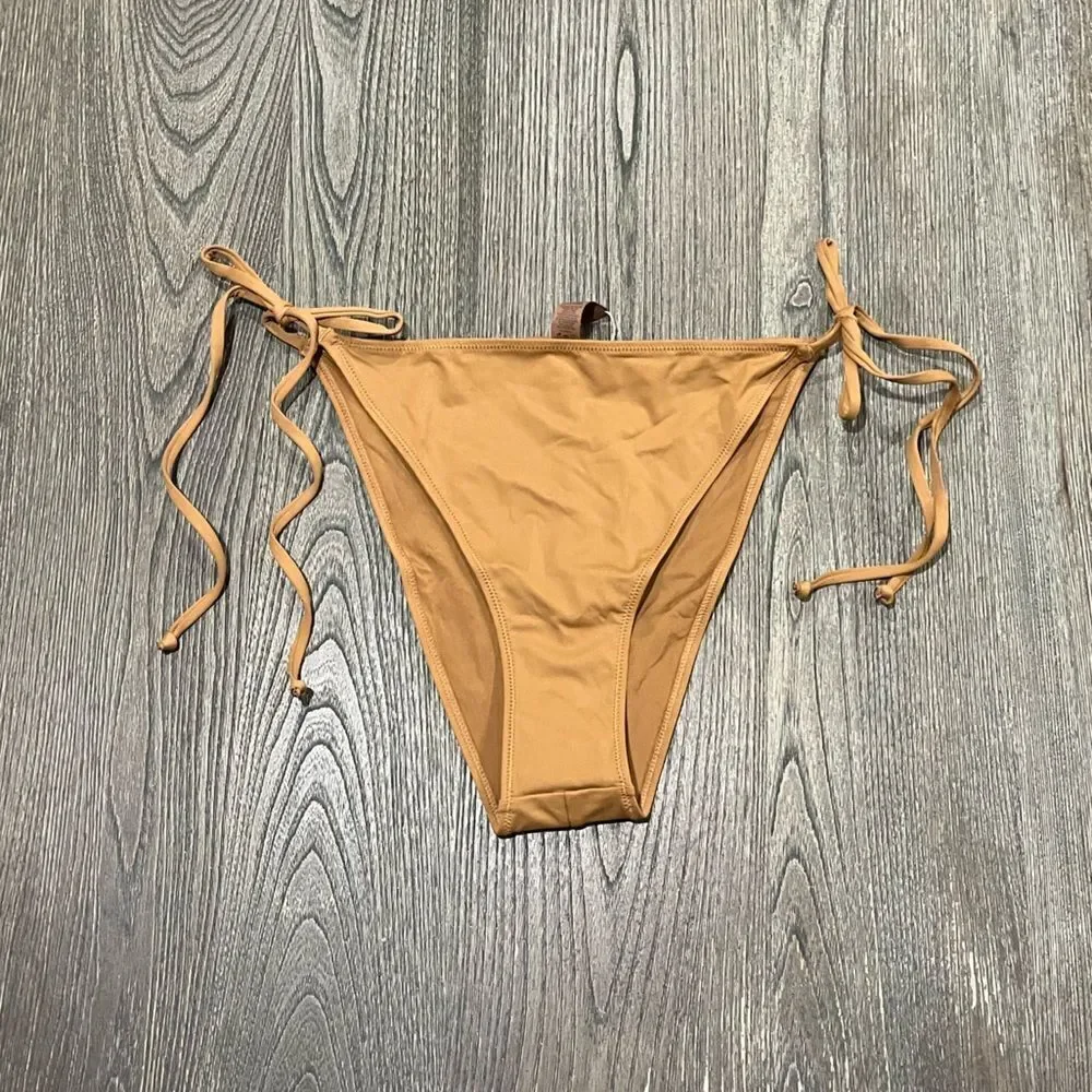 NWT Skims Recycled Swim Low Rise Tie Bikini Bottom Low Rise Side Ties Almond 2X